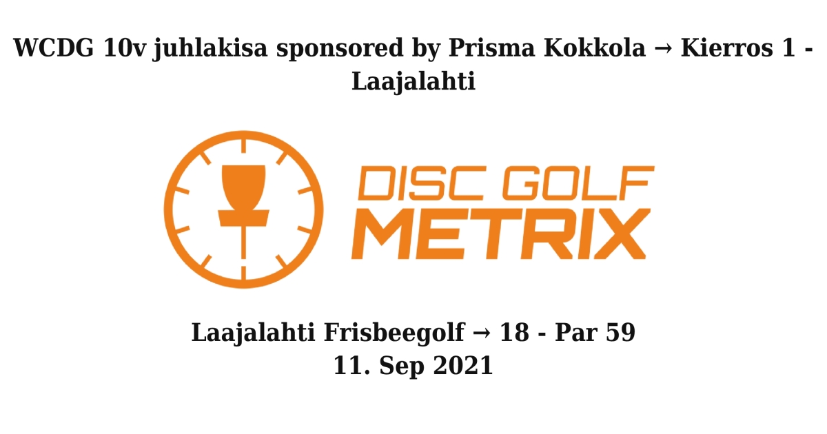WCDG 10v juhlakisa sponsored by Prisma Kokkola → Kierros 1 - Laajalahti
