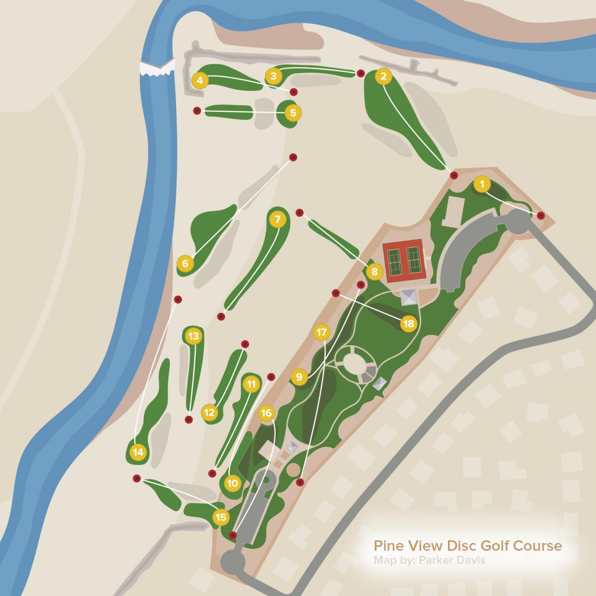 Pine View Disc Golf Course Map